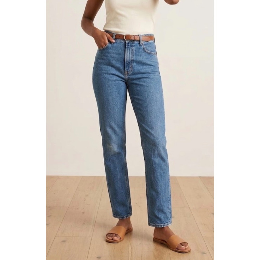 Abercrombie & Fitch Curve Love 90s Slim Straight Ultra High Rise Jeans Blue 28 6
